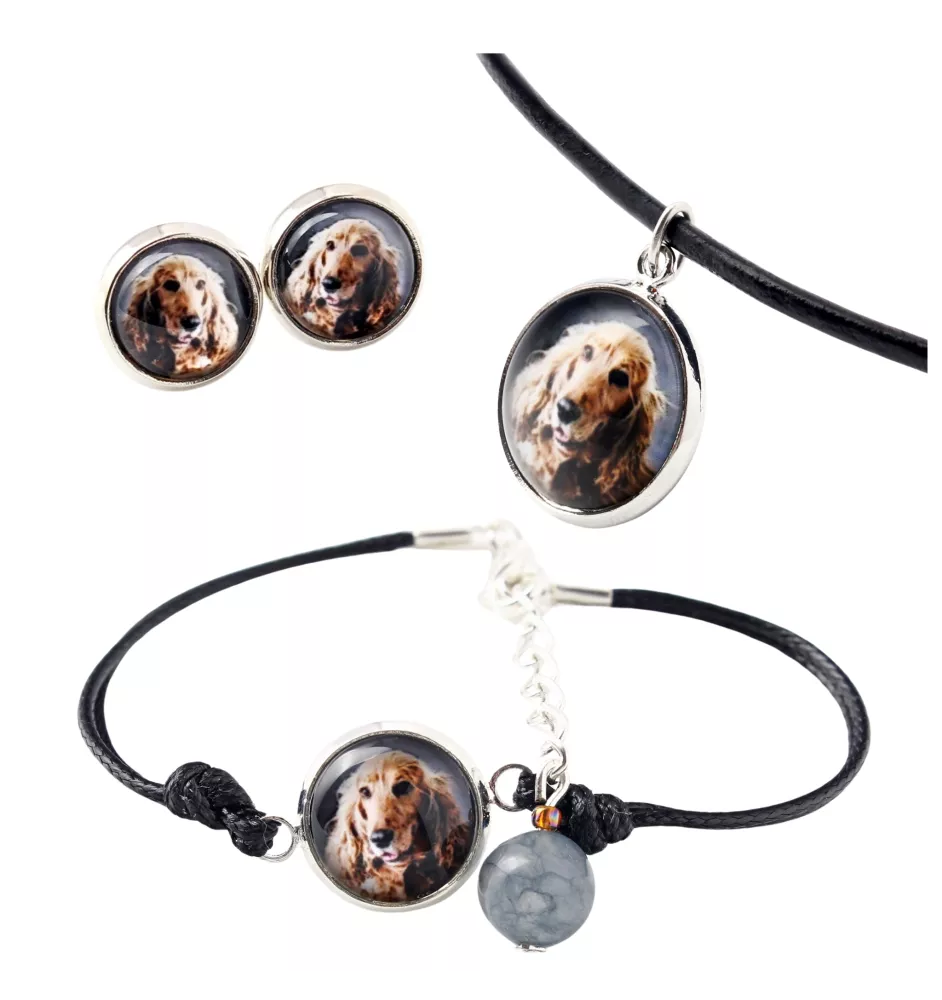 English Cocker Spaniel, Englische Cockerspaniel  - Schmuckset in einer Schachtel, Halskette, Ohrringe, Armband, Produkte der Marke Art-Dog