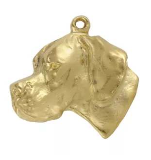 Pointer anglais I - porte-clés et collier avec chien dans une boîte, produit plaqué or de haute qualité, marque Art-Dog