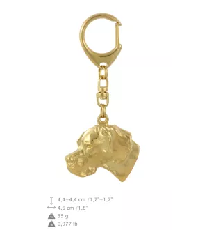 Pointer anglais I - porte-clés et collier avec chien dans une boîte, produit plaqué or de haute qualité, marque Art-Dog