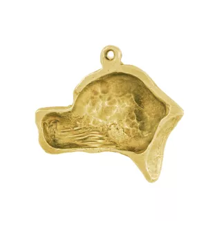 Pointer anglais - porte-clés et collier avec chien dans une boîte, produit plaqué or de haute qualité, marque Art-Dog