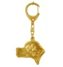 Pointer anglais - porte-clés et collier avec chien dans une boîte, produit plaqué or de haute qualité, marque Art-Dog