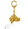 Pointer anglais - porte-clés et collier avec chien dans une boîte, produit plaqué or de haute qualité, marque Art-Dog