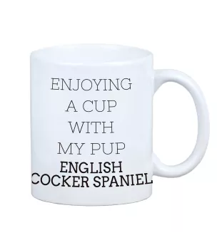 Cocker spaniel anglais - tasse avec une photo et un motif de chien géométrique Art-Dog