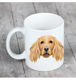 Cocker spaniel anglais - tasse avec une photo et un motif de chien géométrique Art-Dog