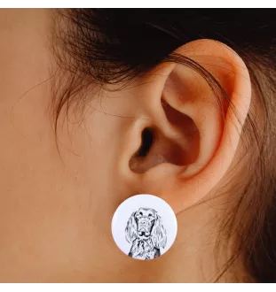 Pointer anglais - boucles d'oreilles uniques avec un chien, votre animal de compagnie sur un porte-clés, marque propre Art-Dog