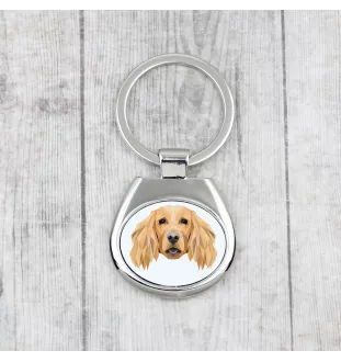 Cocker spaniel anglais - porte-clés géométrique avec photo et inscription Art-Dog