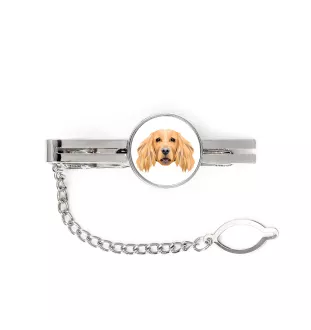 English Cocker Spaniel - geometric tie clip with a picture and inscription from Art-Dog
