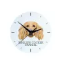 English Cocker Spaniel, Englische Cockerspaniel  - geometrische Wanduhr mit Bild und Aufschrift der Marke Art-Dog
