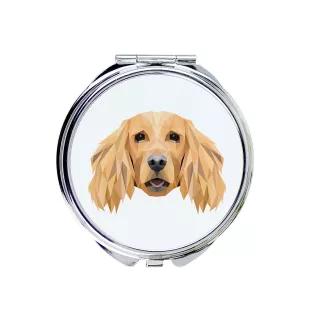 English Cocker Spaniel, Englische Cockerspaniel  - Spiegel mit Foto und geometrischem Aufdruck der Marke Art-Dog