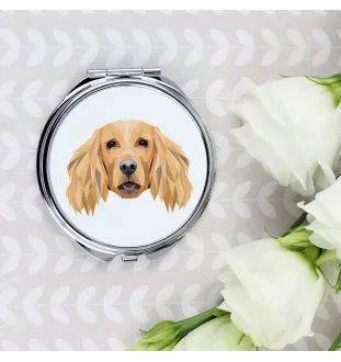 English Cocker Spaniel - mirror with a geometric design and the brand name Art-Dog