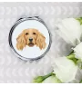 English Cocker Spaniel, Englische Cockerspaniel  - Spiegel mit Foto und geometrischem Aufdruck der Marke Art-Dog