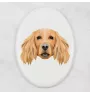 English Cocker Spaniel - a plate with a geometric design and the brand name Art-Dog