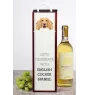 English Cocker Spaniel, Englische Cockerspaniel  - geometrische Box mit einem Bild und Schriftzug für Wein der Marke Art-Dog