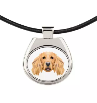 Cocker spaniel anglais - collier avec une photo et un motif géométrique de la marque Art-Dog
