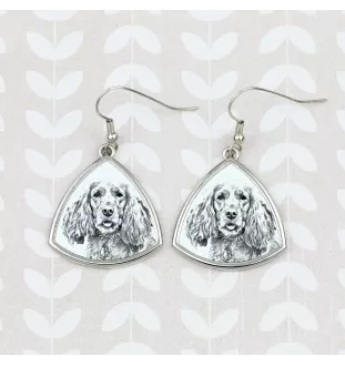 Cocker spaniel anglais - boucles d'oreilles avec chien, boucles d'oreilles pendantes avec photo, bijoux personnalisés avec impression de la marque Art-Dog