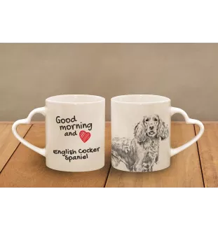 English Cocker Spaniel, Englische Cockerspaniel  - Tasse mit Hund, entzückende Tasse mit herzförmigem Henkel, universelles Geschenk der Marke Art-Dog