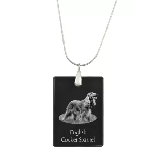 Cocker spaniel anglais - Pendentif en cristal avec chien, collier en argent avec photo, pendentif personnalisé par la marque Art-Dog
