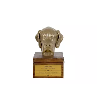 English Pointer - urn for dog ashes with a statuette, small urn for a dog, personalized urn with a bust of a dog by Art-Dog brand