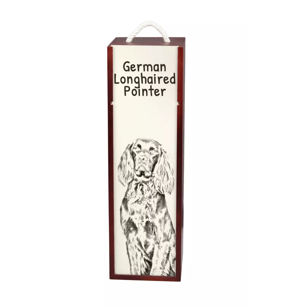 English Pointer - wine box with a dog, alcohol box with graphics, personalized gift box from the Art-Dog brand