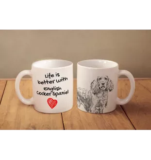 English Cocker Spaniel - cup with a dog, cup with a photo, personalized gift from the Art-Dog brand