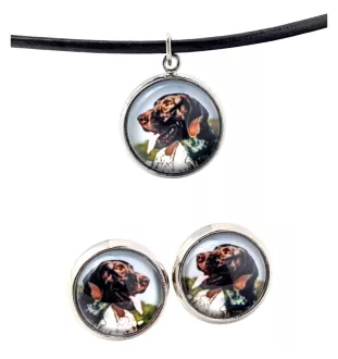 English Pointer - jewelry with your photo box, set of necklace and earrings, personalized products from the Art-Dog brand