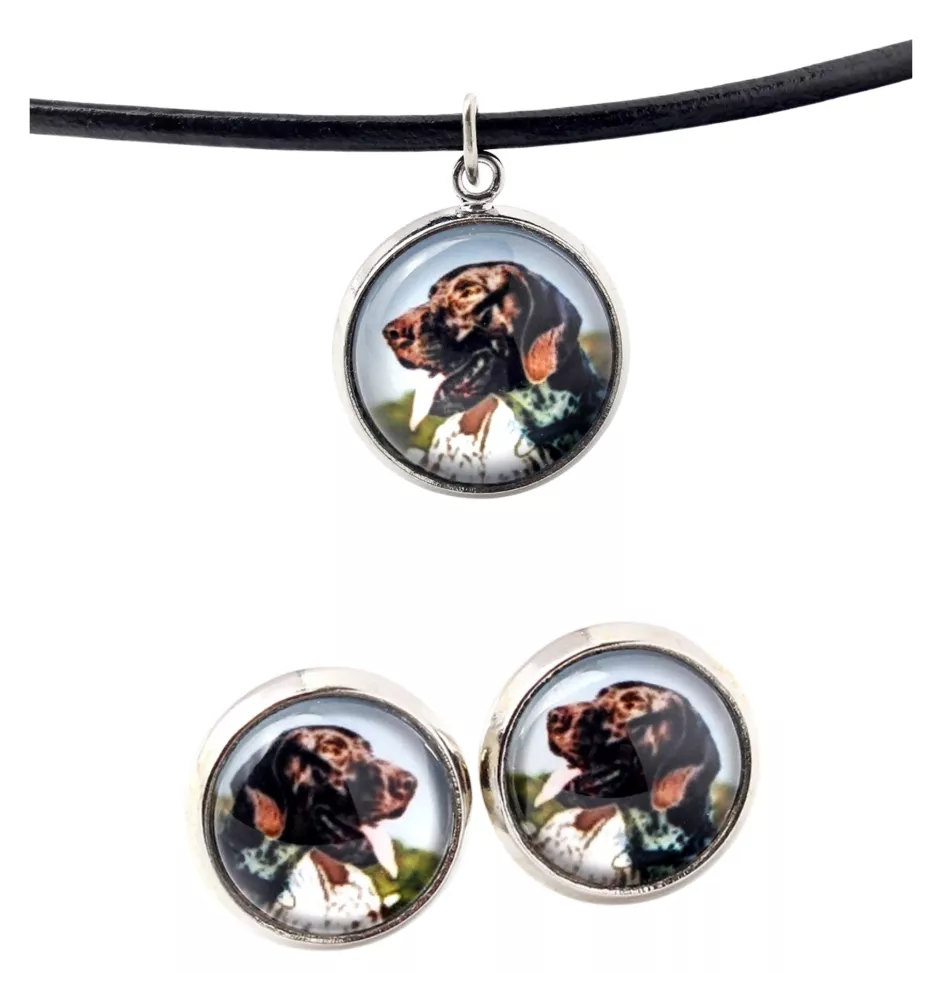 English Pointer - jewelry with your photo box, set of necklace and earrings, personalized products from the Art-Dog brand