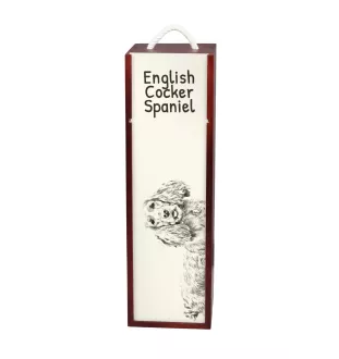 Cocker spaniel anglais - boîte à vin avec chien, boîte à alcool avec graphisme, boîte cadeau personnalisée de la marque Art-Dog