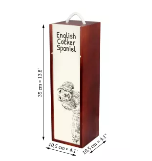 English Cocker Spaniel - wine box with a dog, alcohol box with graphics, personalized gift box from the Art-Dog brand