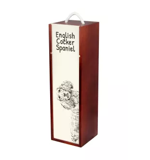 English Cocker Spaniel - wine box with a dog, alcohol box with graphics, personalized gift box from the Art-Dog brand