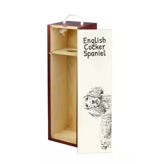 English Cocker Spaniel, Englische Cockerspaniel  - Weinbox mit Hund, Alkoholbox mit Grafik, personalisierte Geschenkbox der Marke Art-Dog