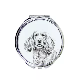 Cocker spaniel anglais - miroir de poche avec chien, miroir personnalisé pour sac à main, miroir compact avec impression de la marque Art-Dog