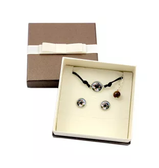 English Pointer - a set of jewelry with your photo, a woman's ornament, handmade item, a product made with passion for creating the Art-Dog brand.