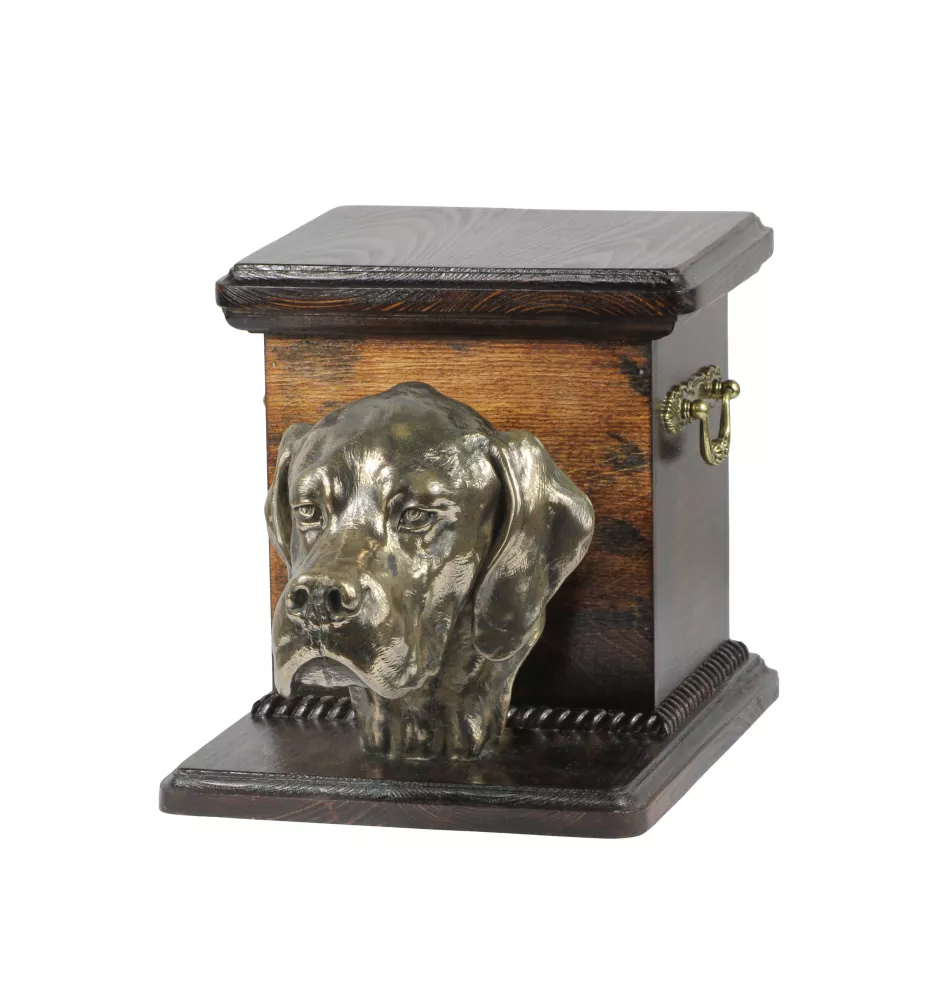 Pointer anglais - urne pour les cendres d'un chien avec une statuette, une urne élégante pour chien, une urne exceptionnelle avec un buste de chien de la marque Art-Dog