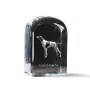 English Pointer - crystal cube with a photo, photo of a dog in crystal, cubic paperweight from Art-Dog brand