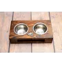 Pointer anglais I - support en bois avec des bols pour chien, bols pour chien en acier, cadeau pour l'adoption d'un chien de la marque Art-Dog