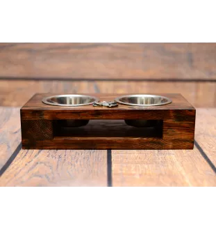 Pointer anglais I - support en bois avec des bols pour chien, bols pour chien en acier, cadeau pour l'adoption d'un chien de la marque Art-Dog