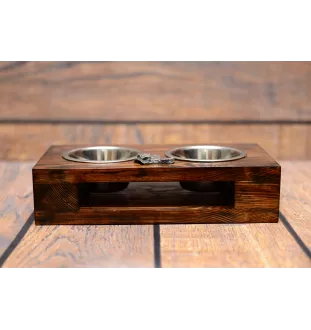 English Pointer, Englischer Pointer - Holzständer mit Näpfen für Hunde, Edelstahlnäpfe, Geschenk zur Adoption eines Hundes von der Marke Art-Dog