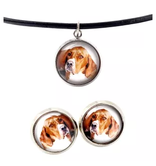 English Pointer I - jewelry with your photo box, set of necklace and earrings, personalized products from the Art-Dog brand