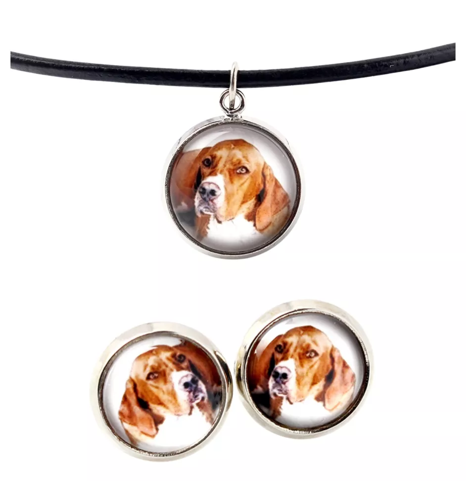 English Pointer I - jewelry with your photo box, set of necklace and earrings, personalized products from the Art-Dog brand