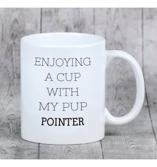 Pointer anglais - tasse avec une photo et un motif de chien géométrique Art-Dog