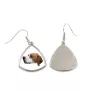 Pointer anglais - boucles d'oreilles avec une photo et un motif de chien géométrique Art-Dog