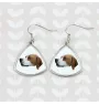 Pointer anglais - boucles d'oreilles avec une photo et un motif de chien géométrique Art-Dog