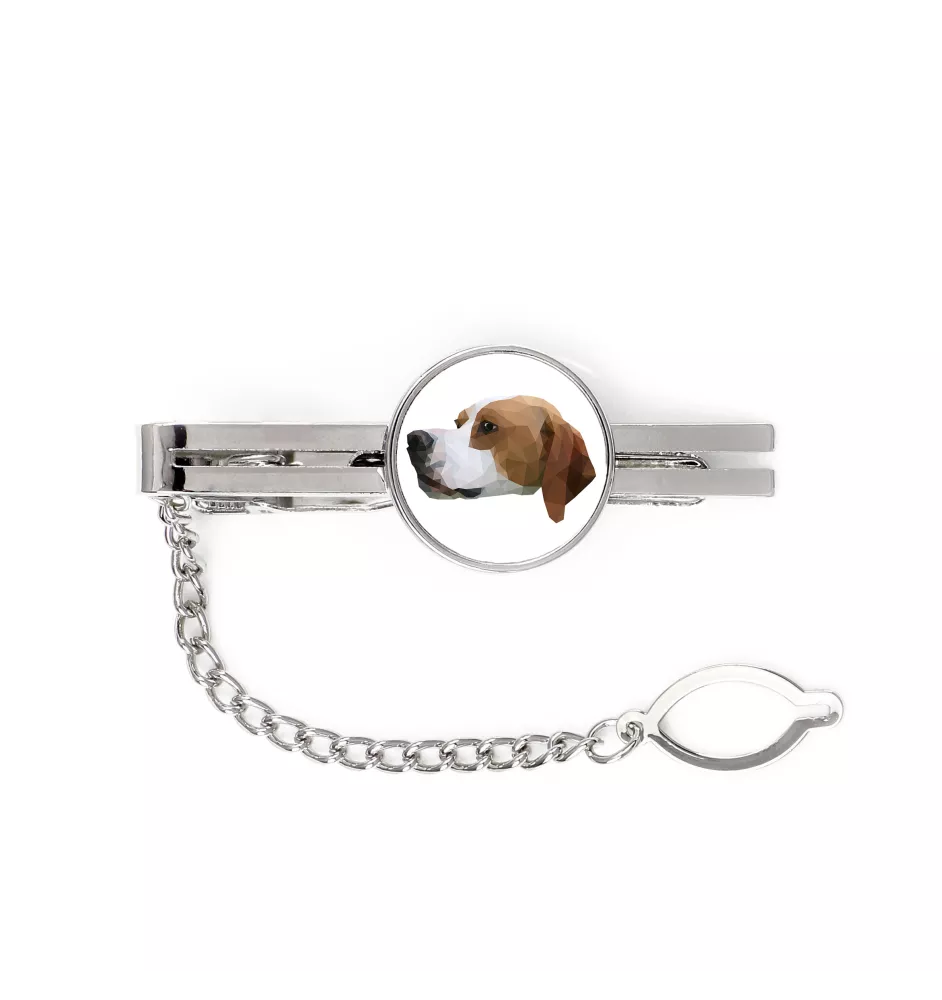 English Pointer, Englischer Pointer - geometrische Krawattennadel mit Bild und Schriftzug von Art-Dog