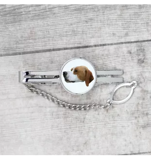 Pointer anglais - épingle de cravate géométrique avec photo et inscription Art-Dog