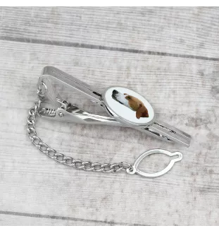 English Pointer - geometric tie clip with a picture and inscription from Art-Dog