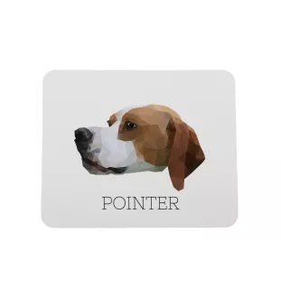 English Pointer, Englischer Pointer - geometrisches Mauspad mit Bild und Aufschrift von Art-Dog