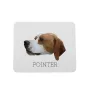 English Pointer, Englischer Pointer - geometrisches Mauspad mit Bild und Aufschrift von Art-Dog