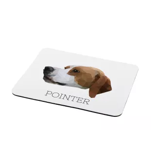 English Pointer, Englischer Pointer - geometrisches Mauspad mit Bild und Aufschrift von Art-Dog
