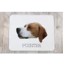 English Pointer, Englischer Pointer - geometrisches Mauspad mit Bild und Aufschrift von Art-Dog