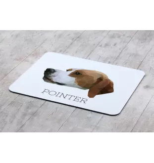 English Pointer, Englischer Pointer - geometrisches Mauspad mit Bild und Aufschrift von Art-Dog